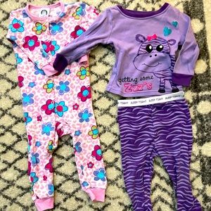 —SOLD—3 piece baby girl pajamas lot size 12m